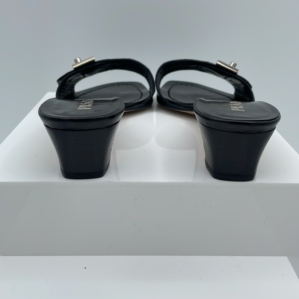 Authentic Prada Black Genuine Crocodile Mules - Picture 2 of 7